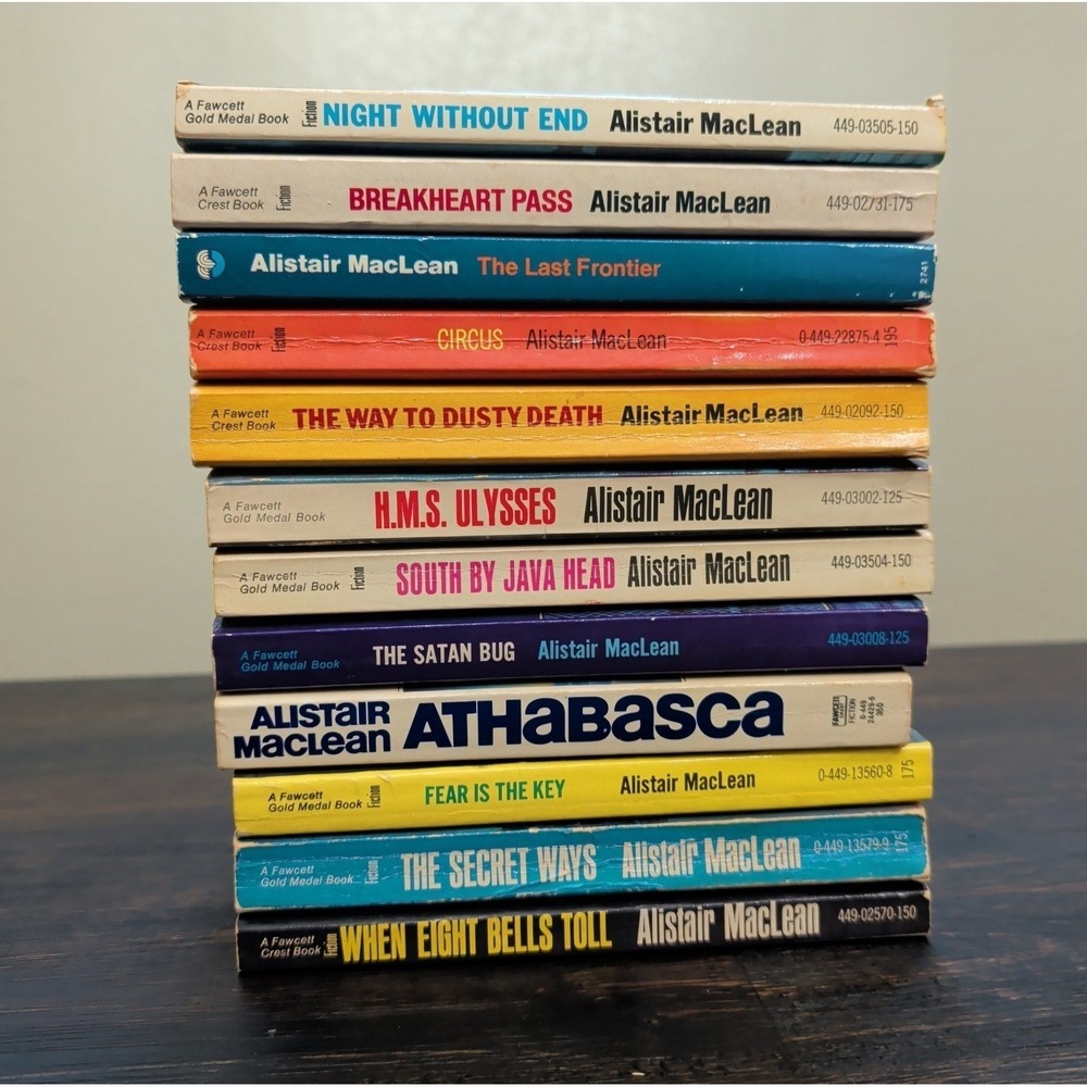 Vintage Alistair MacLean PB Lot of 12 Night Without End, Fear Is The Key etc...